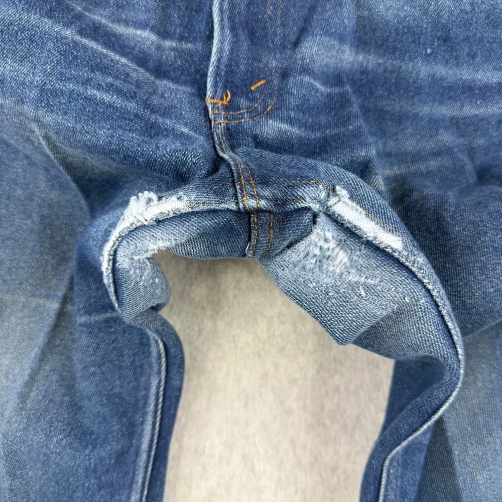 Vintage Levis Jeans Mens Fits 34x30 Blue 70s Orange Tab Talon Zip Distressed USA
